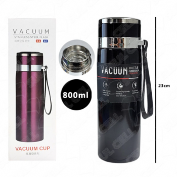 Garrafa Termica em Inox 800ml (BM-P1352) - Preto