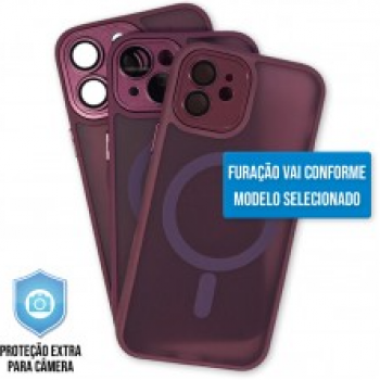 Capa iPhone 13 Pro Max - Clear Case Fosca Magsafe Dark Pink