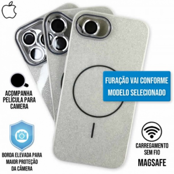 Capa iPhone 17 Pro - Glitter Magsafe Branca