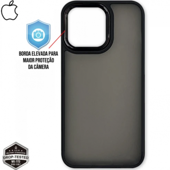 Capa iPhone 14 - Clear Case Fosca Graphite Black