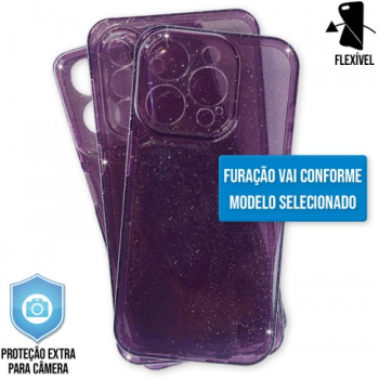 Capa TPU Glitter Premium Samsung Galaxy A56 5G - Roxa