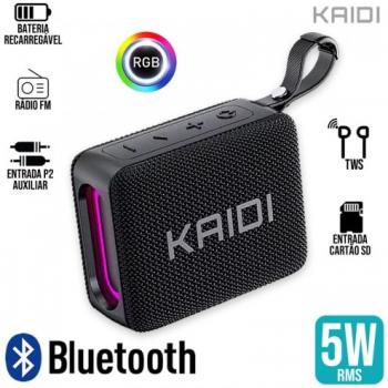 Caixa de Som Bluetooth TWS RGB KNC826 Kaidi