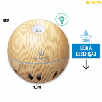 Umidificador 130ml LED BM036 B-Max - Madeira Clara