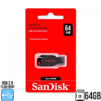 PEN DRIVE 64 GB CRUZER BLADE USB 2.0 SDCZ50-064G-B35 SANDISK
