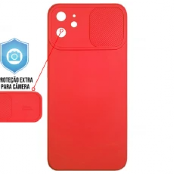 Capa para iPhone 12 Mini - Emborrachada Cam Protector Vermelha