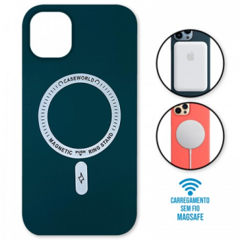 Capa iPhone 13 Pro - Padrão Magsafe Verde Aço