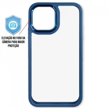 Capa iPhone 12 Pro Max - Clear Case Azul