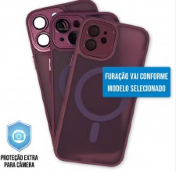 Capa iPhone 11 Pro Max - Clear Case Fosca Magsafe Dark Pink