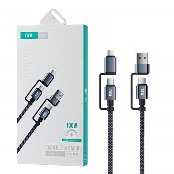 CABO USB / TIPO C / LIGHTNING 1,2M FCA-2205 100W FAM