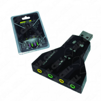 Placa Adaptador de Som Usb Externa 7.1 c/ Controle Volume 4 Saidas (JP-309-4-01)