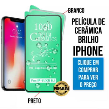 Película de Cerâmica Brilho para iPhone 13 e 13 Pro Preta