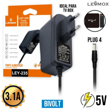 Fonte TV Box 5V 3.1A TV Box LEY-235 Lehmox