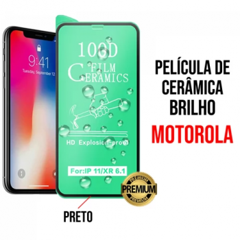 Película de Cerâmica Brilho para Motorola Moto G9 Plus Preta