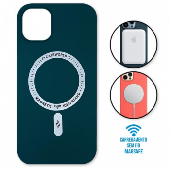 Capa iPhone 12 Pro Max - Padrão Magsafe Verde Aço