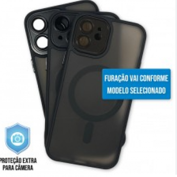 Capa iPhone 12 Pro Max - Clear Case Fosca Magsafe Graphite Black