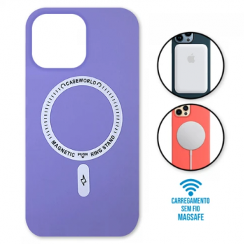 Capa iPhone 14 Max/Plus - Padrão Magsafe Lilás