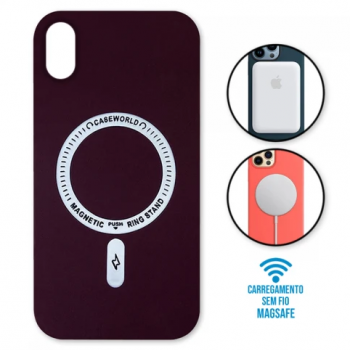Capa iPhone XR - Padrão Magsafe Vinho
