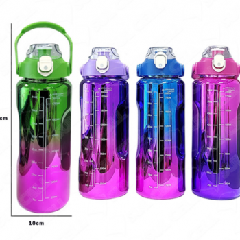 Garrafa Squeeze c/ Marcador de Tempo e Canudo 2L (BM-P8022)