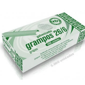 GRAMPO GALVANIZADO 26/6 CX C/5000 UNI ACC