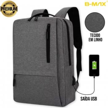 Mochila de Notebook Linho Slim BM-B595 B-MAX - Cinza
