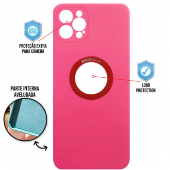 Capa para iPhone 12 Pro Max - Case Silicone Safe Glass Pink