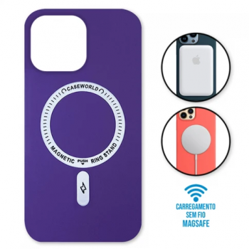 Capa iPhone 13 Pro - Padrão Magsafe Roxa