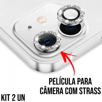 Película de Câmera Strass iPhone 11/12/12 Mini - Prata
