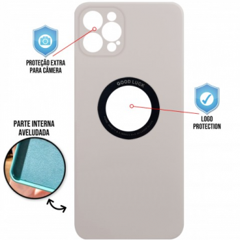 Capa para iPhone 12 Pro Max - Case Silicone Safe Glass Taupe