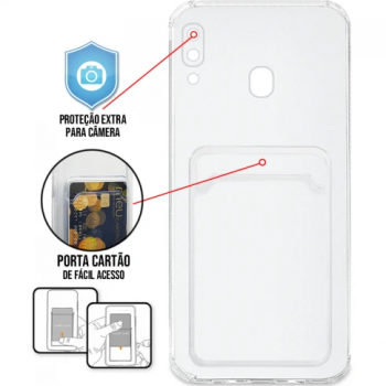 Capa Samsung Galaxy A20 e A30 - TPU Premium Case Card Transparente