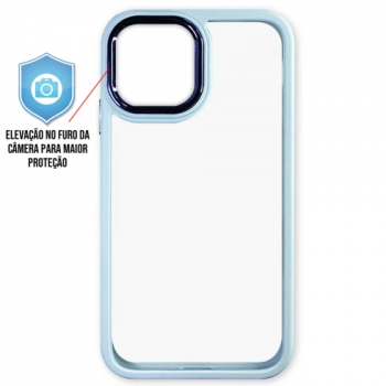 Capa iPhone 13 Pro - Clear Case Azul Turquesa