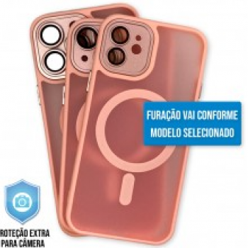 Capa iPhone 12 Pro Max - Clear Case Fosca Magsafe Dark Pink