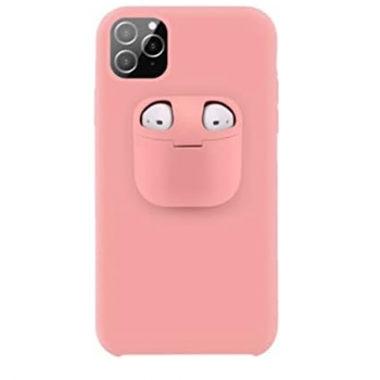 Capa iPhone 11 Pro Max - Padrão com Suporte para Airpods Rosa