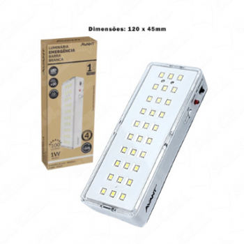 Luminaria de Emergencia Recarregavel 6000k c/ 30 Leds 100 Lumens 1w - Avant