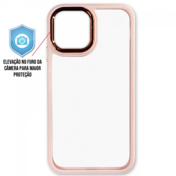 Capa iPhone 13 Pro - Clear Case Rosê