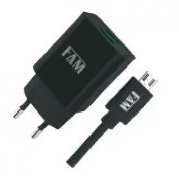 22005 KIT CARREGADOR + CABO V8 2 USB 2.4A FKT-2258 FAM