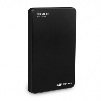 CASE P/ HD 2,5 USB 2.0 PRETO CH-200BK C3 TECH