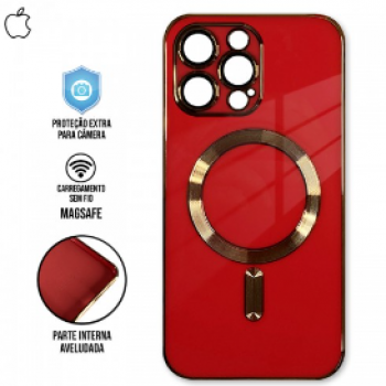 Capa iPhone 13 Pro - Magsafe Brilhosa Vermelha