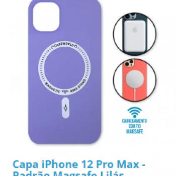 Capa iPhone 12 Pro Max - Padrão Magsafe Lilás
