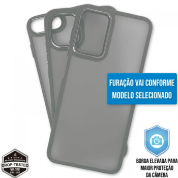 Capa iPhone 13 Pro - Clear Case Fosca Titanium Gray