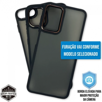 Capa Samsung Galaxy A03s - Clear Case Fosca Graphite Black