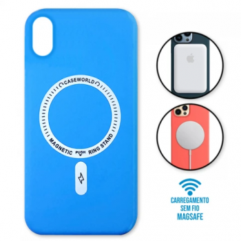 Capa iPhone XR - Padrão Magsafe Azul Água