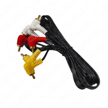 Cabo de Audio e Video 3 x 3 Rca 90° - 1.50m (LE-1009)