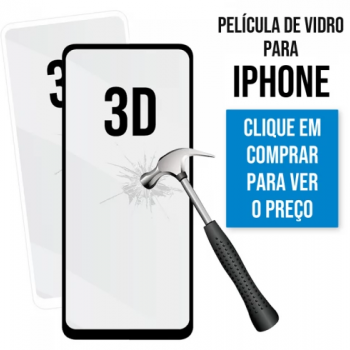 Película de Vidro 3D para iPhone 14 Max/Plus Preta