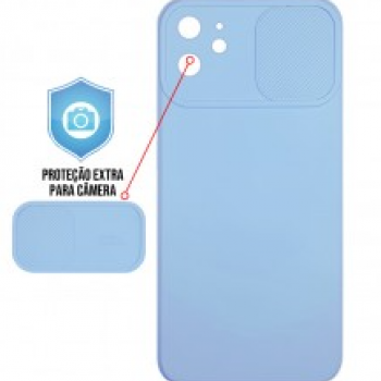 Capa para iPhone 12 Mini - Emborrachada Cam Protector Azul Claro