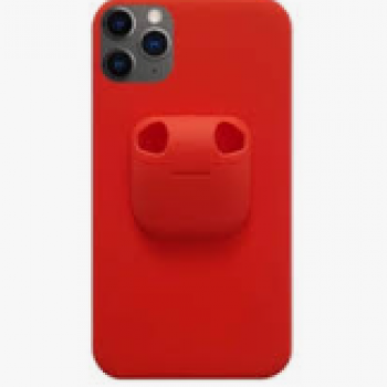 Capa iPhone 11 Pro - Padrão com Suporte para Airpods Vermelha