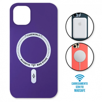 Capa iPhone 12 Pro Max - Padrão Magsafe Roxa