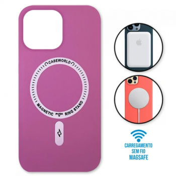 Capa iPhone 14 Pro - Padrão Magsafe Magenta