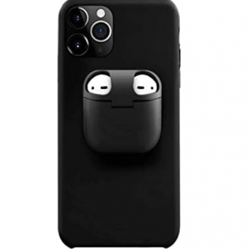 Capa iPhone 11 Pro - Padrão com Suporte para Airpods Preta