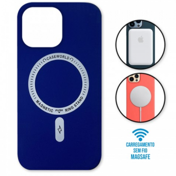 Capa iPhone 13 Pro Max - Padrão Magsafe Azul Marinho