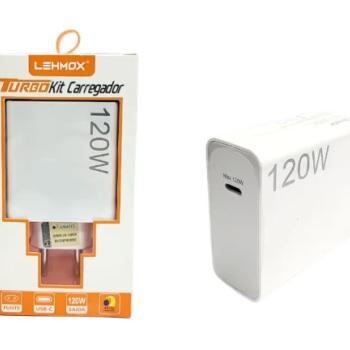 CARREGADOR FONTE DE TOMADA RAPIDO 120W USB-C (LE-6